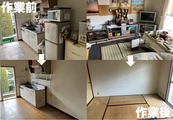 埼玉県熊谷市の引っ越しに伴う不用品片付け実績
